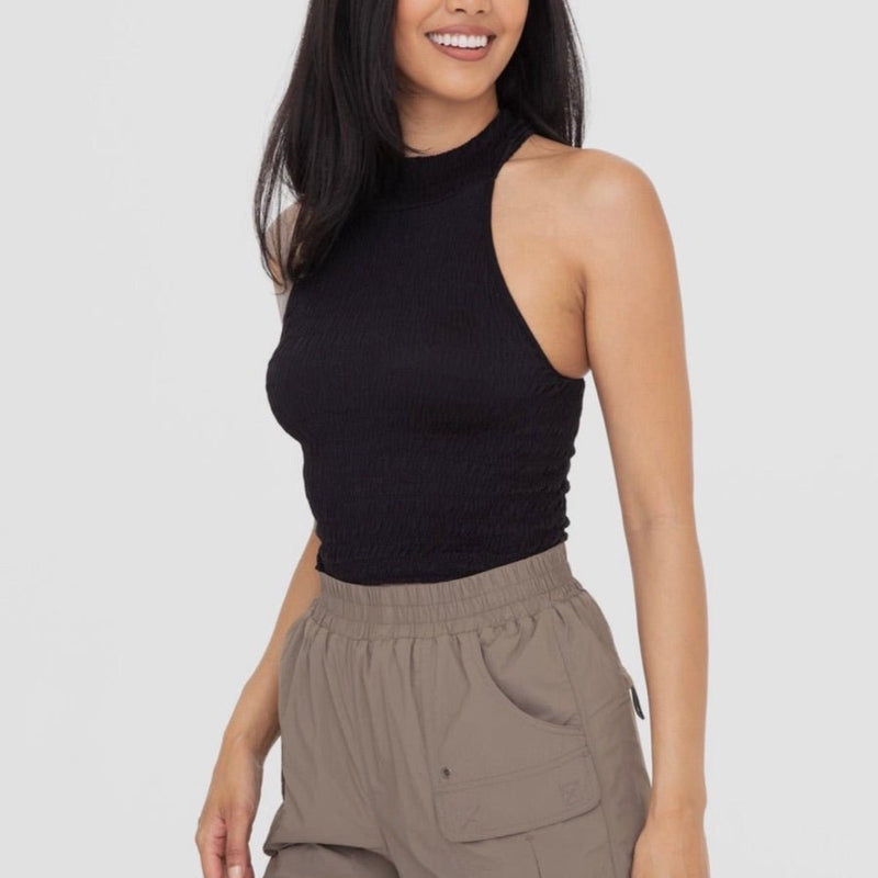 Slimming Halter Crop Top In Black